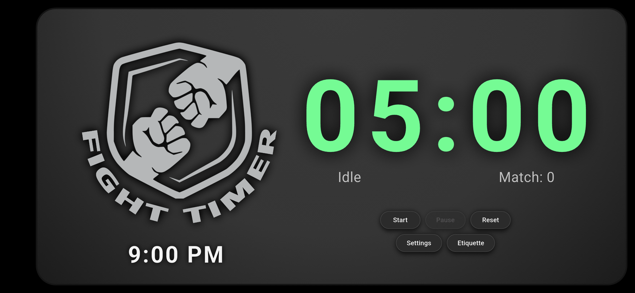 FightTimer on a TV